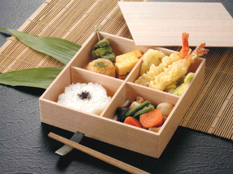 松花堂折（PS製 K杉淡茶）